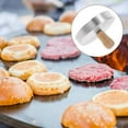 thumbnail image 4 of Prensa de hamburguesas de acero inoxidable de forma redonda, herramienta para prensar carne con mango de madera, parrilla para tocino, antiadherente, suave, para cocinar en plancha superior, 4 of 7