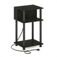 thumbnail image 2 of Furinno Just 3-Tier Turn-N-Tube Open Storage End Table with USB and Type-C Charging Port, Espresso/Black, 2 of 7