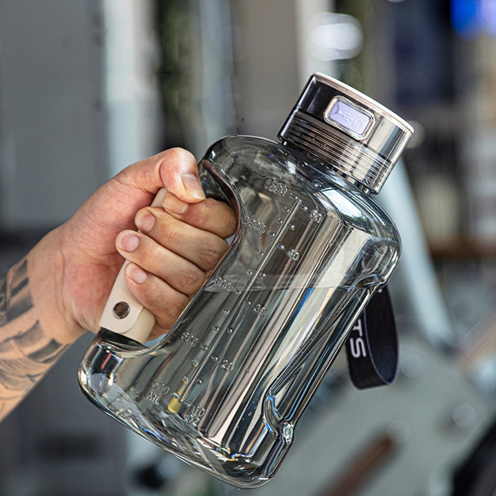 Kdkad Water Bottle-50oz Large Capacity Gallon Water Bottle,Gym Water Bottle with Handle USB Portable Hydrogen Water Machine Drop-Proof Sports Water Bottle