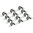 thumbnail image 1 of Unique Bargains 22Pack 3/4' Cable Clamp U Shape Stainless Steel Rubber Cushioned Pipe Strap, 1 of 5