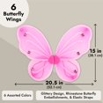 thumbnail image 4 of BLUE PANDA 6-Pack Fairy Wings for Girls - Butterfly Wings for Girls with Rhinestone Embellishments - Costume Fairy Party Pack for Dress-Up, Halloween, and Imaginative Play (6 Vibrant Colors), 4 of 10