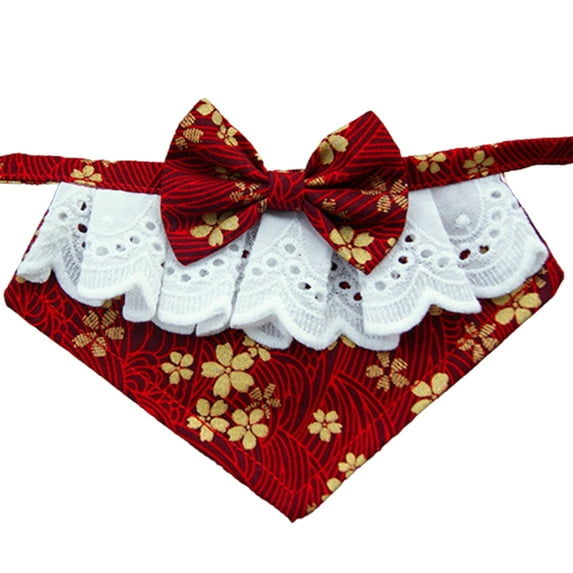 Reheyre Eye-Catching Delicate Texture Pet Bib Bandanas - Tear-Resistant Cloth Decorative Bibs for Home