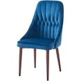 thumbnail image 4 of Miekor Furniture High Class Tall Back Arm Velvet Upholstered Chair with Metal Legs for Kitchen, Dining Room, Living Room (Blue, Single Chair) 134459, 4 of 5