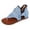 Blue, variant on Women's Clip Toe Flat Sandals Breathable Denim Flip Flops Buckle Studded Open Toe Summer Low Platform Dressy Shoes Blue Size 6