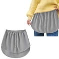 thumbnail image 5 of XIAONU Versatile Striped Skirt For Women Curved Hem Button Front Skirt Breathable Minimalist Office Skirts, 5 of 5