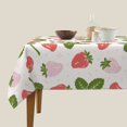 thumbnail image 3 of Wukai Strawberry Floral Waterproof Tablecloth for Kitchen Dining, Fits Square Tables for 2-4 Seats -54"x54", 3 of 7