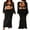 Black, variant on Baby Sweetie Women Hollow Out Knit Skirt Outfits Long Sleeve Square Neck Crop Tops Long Skirts 2pcs Sets