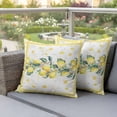 thumbnail image 3 of Summer Lemons Outdoor Pillow Covers Pack of 2 Yellow Fruit Plants Leaves Yellow Checkered Waterproof Throw Pillow Covers Decorative Cushion Cases for Patio Garden Tent Balcony Couch 26x26 inch, 3 of 9