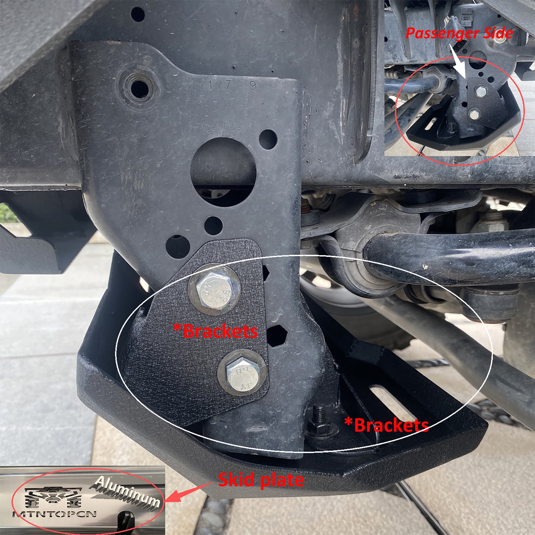 MTNTOPCN Aluminum Skid Plate for 2018-2026 Jeep Wrangler JL JLU & 2020-2026 Jeep Gladiator