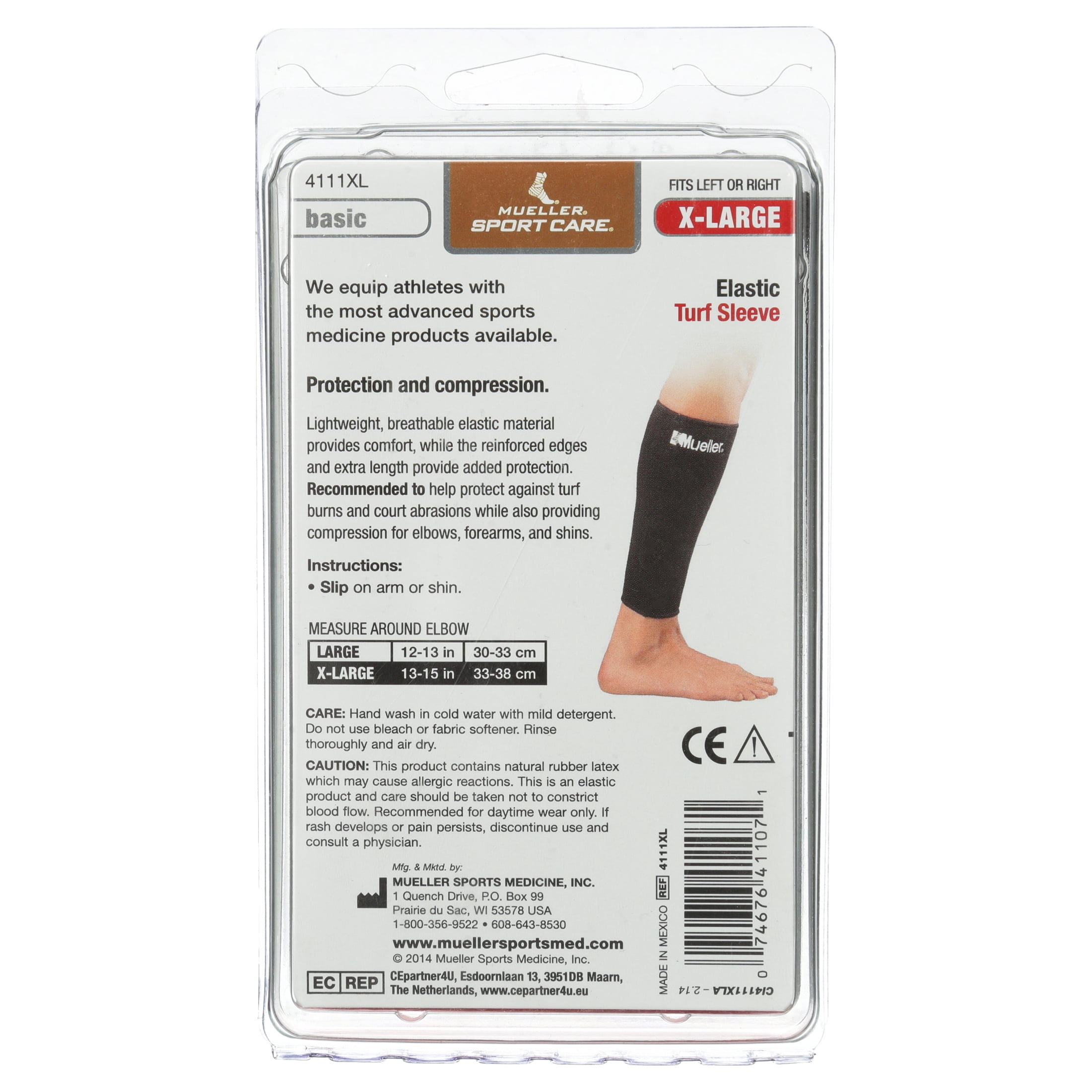 Mueller Turf Sleeve, Pair, Black, Extra Large