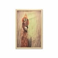 thumbnail image 1 of Animal Wall Art with Frame, Funny Retro Irish Setter Dog Wearing Hat and Sunglasses Humorous Joyful Picture, Printed Fabric Poster for Bathroom Living Room, 23" x 35", Redbrown Tan, by Ambesonne, 1 of 2