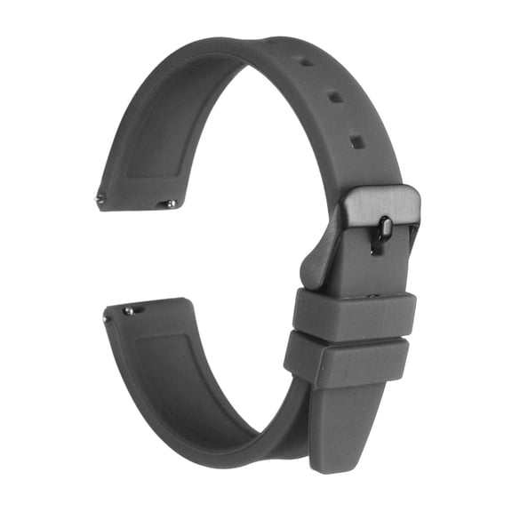 Uxcell Silicone Watch Band 16mm Quick Release Flexible Soft Rubber Watch Strap with Stainless Steel Black Clasp Replacement Wristband for Men Women, Grey