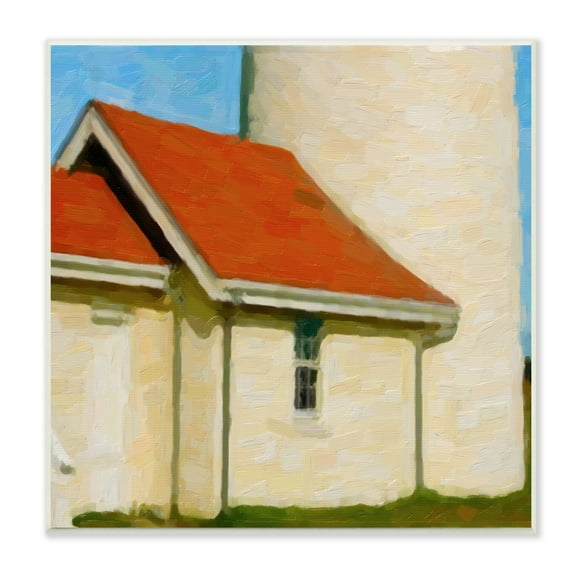 Stupell Industries Close Up Ocean Lighthouse Coastal Building Architecture Painting Unframed Art Print Wall Art, Design by Graffitee Studios