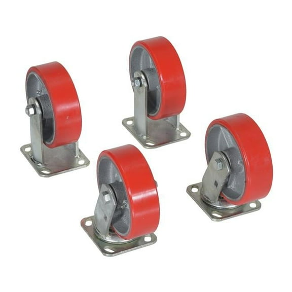 Vestil Manufacturing H-CK4-PU6-2 6 x 2 in. Poly-On Steel Caster Kit - 4800 lbs