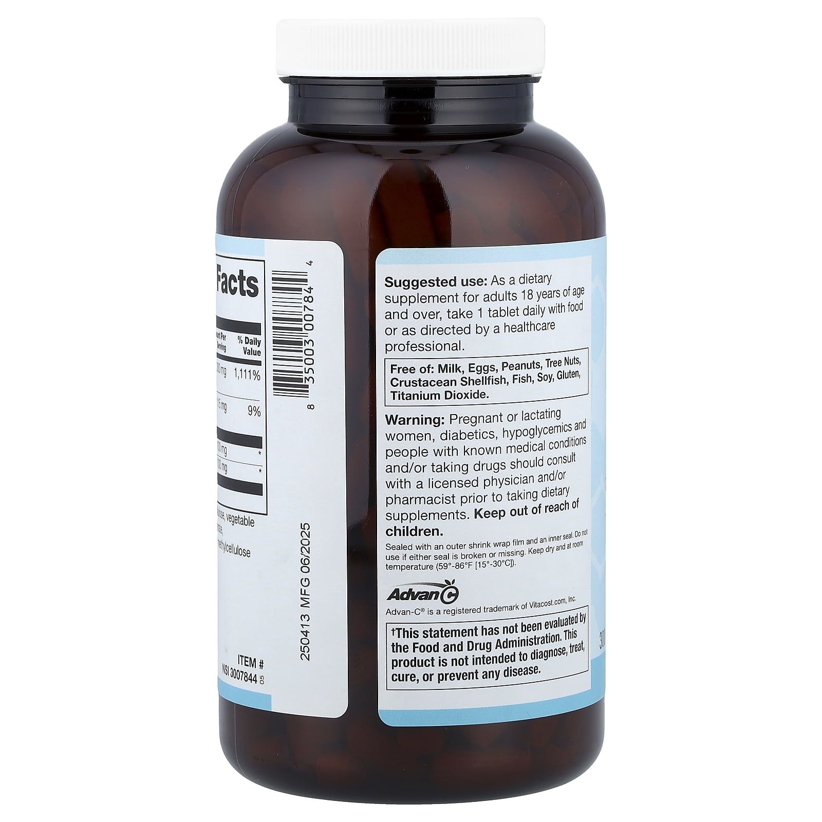 Vitacost Synergy®, Advan-C® Including Quercetin & Citrus Bioflavonoid Complex, 300 Tablets