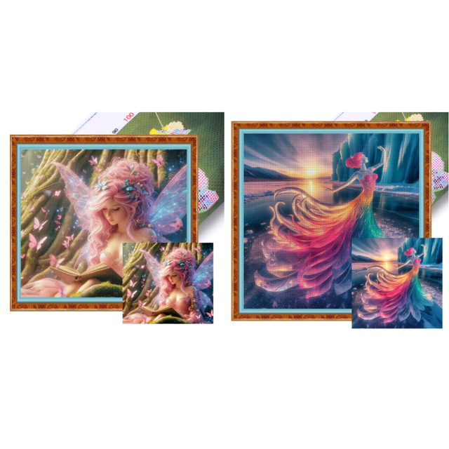 Kit Punto Cruz para Niña Bordado Con Hilo Algodón Ecológico 14CT Arte 50x45cm