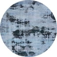 thumbnail image 1 of Ahgly Company Machine Washable Indoor Round Abstract Blue Jay Blue Area Rugs, 4' Round, 1 of 7