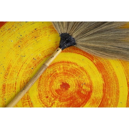 Isan, Thailand; Asian Style Broom On A Table PosterPrint - Item #