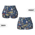 thumbnail image 3 of Sikiie Marine Nautical Print Workout Shorts Women Scrunch Butt Gym Shorts Seamless High Waist Tummy Control Yoga Biker Athletic Shorts, 3 of 5