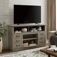 thumbnail image 2 of Traditional TV Media Stand Farmhouse Rustic Entertainment Console for TV Up to 65" with Open and Closed Storage Space, Light Gray, 60"W*15.75"D*34.25"H, 2 of 8