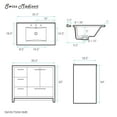 thumbnail image 2 of Virage 36 in. White Bathroom Vanity With Black, 3-Hole Ceramic Sink Top, 2 of 8