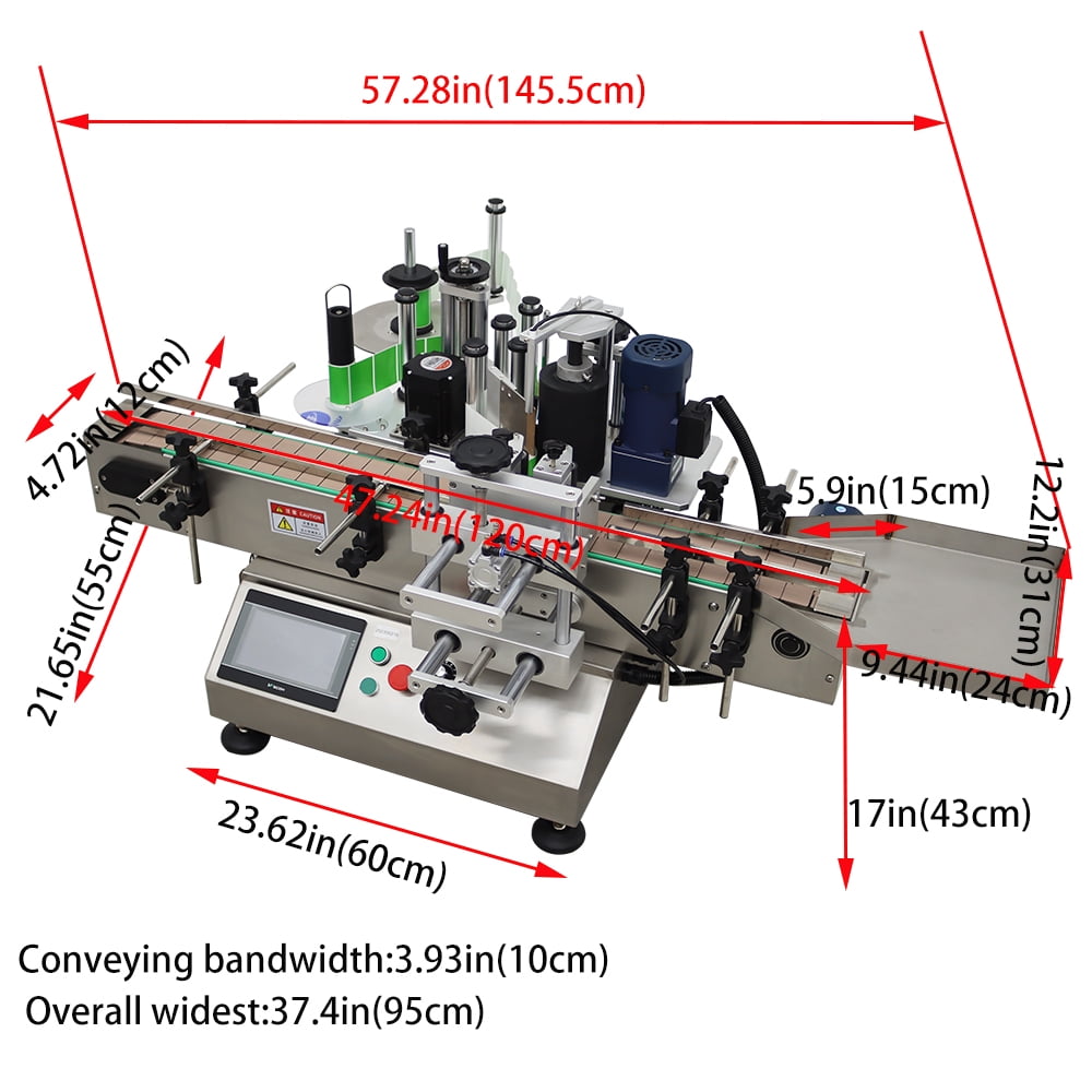 INTSUPERMAI Desktop Position Labeler Automatic Sticker Round Bottle Roller Labeling Machine for Tin Can