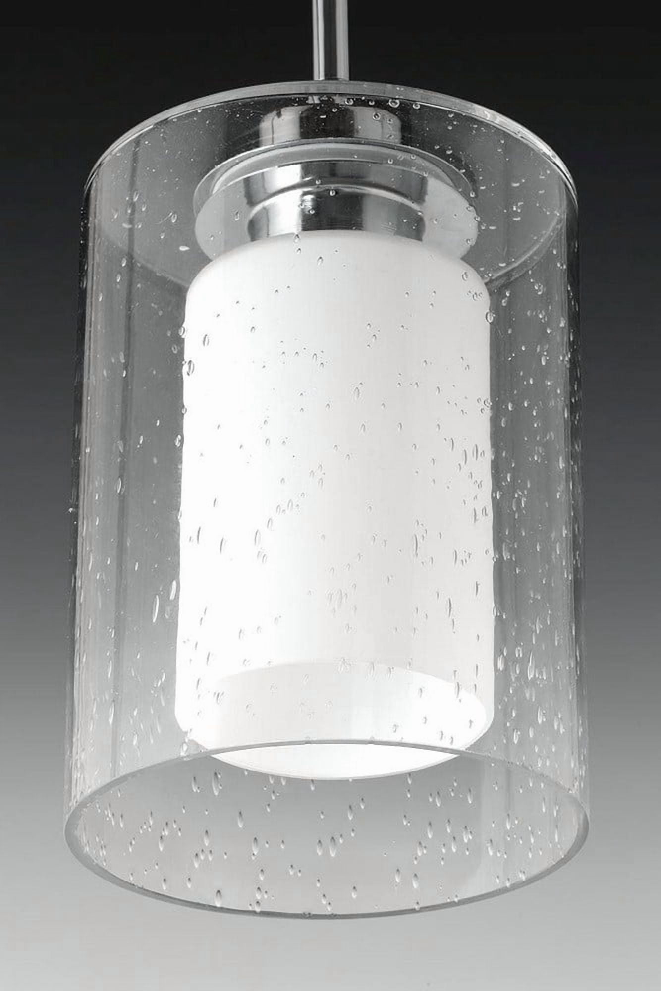Progress Lighting P500018-143 Double Glass Mini Pendant Light, Graphite