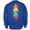 thumbnail image 2 of Halloween Rainbow Heart Unicorn Costume Pony Mens Sweatshirt Royal LG, 2 of 2