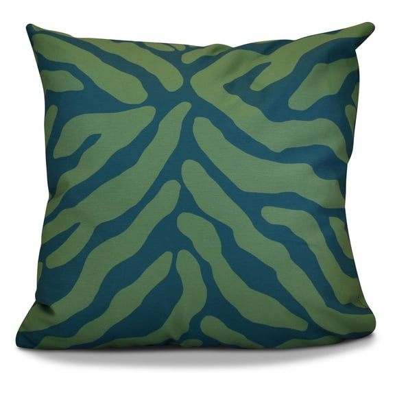 E by Design Flora and Fauna Animal Stripe Detail Print Outdoor Pillow