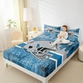 thumbnail image 4 of Erosebridal Football City Bed Sheets Twin, American Football Bedding Twin Size, Blue Grey, DETROIT, 3 Pieces (Top Sheet, Fitted Sheet, Pillowcase), 4 of 7