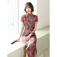 thumbnail image 6 of Elegant Cheongsam Long Dress Slim Slik Qipao Vintage Chinese Traditional Costumes Summer Dresses, 6 of 9