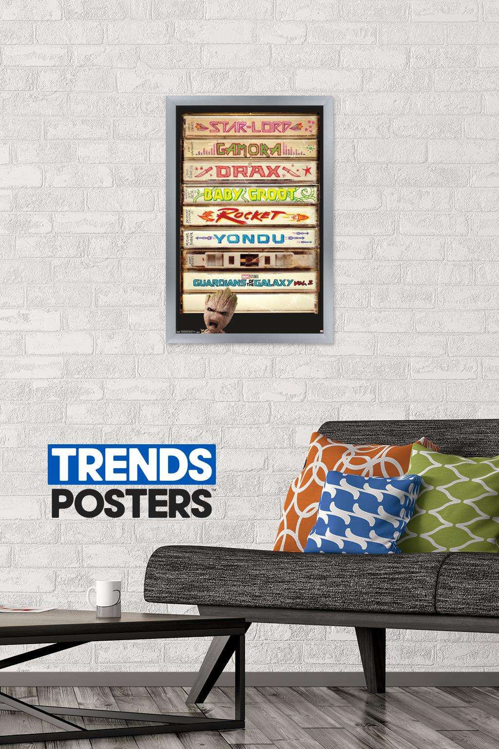 Marvel Cinematic Universe - Guardians of the Galaxy 2 - Tapes Wall Poster, 14.725" x 22.375", Framed
