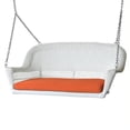 thumbnail image 1 of Jeco Wicker Porch Swing in White with Orange Cushion, 1 of 1