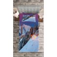 thumbnail image 3 of Ambesonne Winter Quilted Bedspread Set 2 Pcs, Majestic Sunrice Ski, Twin Size, Multicolor, 3 of 3