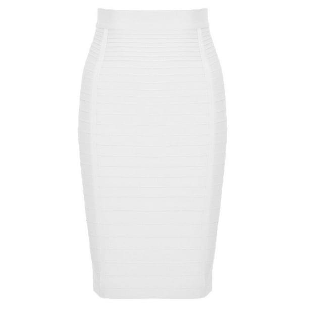 Women High Waist Striped Zipper Bandage Knee Length Bodycon Midi Pencil  Skirt - Walmart.com