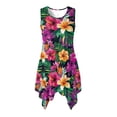 thumbnail image 5 of Garronmavis Hawaiian Flowers Couple Matching Hawaiian Outfits Short Sleeve Shirt for Men Size 2XL Polyester Shirts Blouse and Women's Tank Dress with Pocket Sleeveless Sundress, 5 of 7