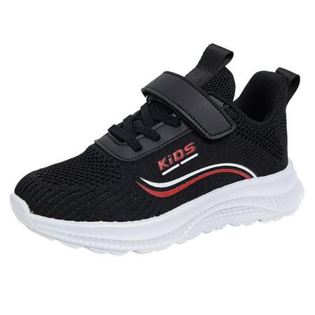 Quealent Toddler Boys Girls Sneakers Lightweight Breathable Strap Athletic Running Shoes for Little Kids (Black 3.5)
