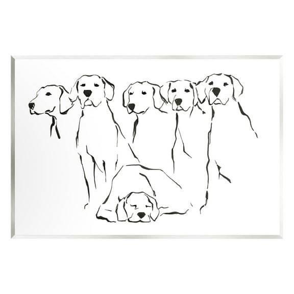 Stupell Industries Minimal Dogs Doodle Animals & Insects Painting Unframed Art Print Wall Art, 15 x 10