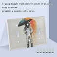 thumbnail image 3 of Yayeee Toggle Light Switch Wall Plate 3-Gang 6.37"x4.48" Decorative Outlet Cover, White Astronaut, 3 of 7