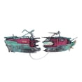 thumbnail image 2 of Shipwreck Aquarium Decorations, Hiding Place Fish  Shipwreck Decorations 2 Parts with Interface for Fish  Dark Color, 2 of 8