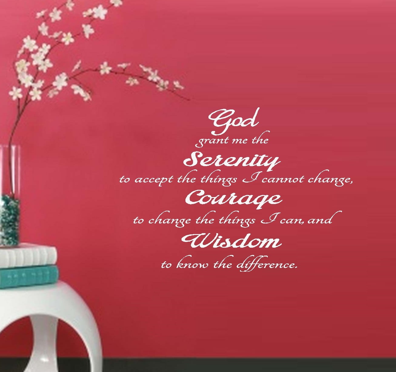 God Grant me the Serenity: Prayer #2 Wall or Window Decal 12" x 17
