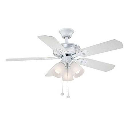 Hampton Bay Am212 Wh Glendale 42 In Indoor White Ceiling Fan With Light Kit