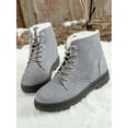 thumbnail image 3 of Sexy Dance Women Boots Ankle Platform Warm Suede Snow Boots Winter Lace Up Flat Booties Comfortable Shoes, 3 of 6