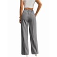 thumbnail image 6 of Women Wide Leg Pants High Waisted Business Casual Work Trousers Dressy Pants with Pockets Light Gray XL, 6 of 10