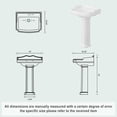 thumbnail image 3 of Bingirl Rectangular Pedestal Sink 23 Inch by 19 Inch White Ceramic with Overflow and One Faucet Hole, 3 of 8