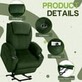 thumbnail image 6 of Furmax Electric Power Lift Recliner Soft Corduroy Chair Sofa with with 8 Vibrating Massages Ergonomic Lounge Chair with 2 Cup Holders and Side Pocket,Green, 6 of 7