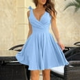 thumbnail image 2 of Alkepwun Women Corset Mini Dress Sleeveless Backless Bow Tie Strap Party Dress Dresses V Neck Sexy A-line Mini Party Club Dress, 2 of 7