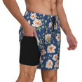thumbnail image 2 of Balery Flower Mens Swim Trunks Swim Shorts for Men Quick Dry Inseam Beach Shorts with Compression Liner Pocket-Large, 2 of 9