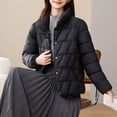 thumbnail image 4 of Aimik Women Short Puffer Jacket Lightweight Diamond Quilted Down Coat Closure Warm Winter Outerwear for Daily Wear, 4 of 5