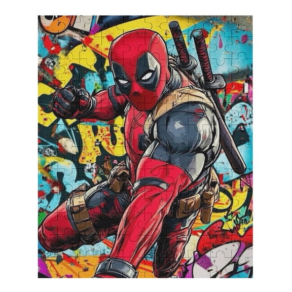 70 PCS Jigsaw Puzzle Deadpool Wooden Puzzle Challenging Game Fun Artwork For Family Friends Gifts